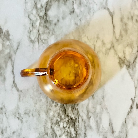 Vintage Anchor Hocking amber button and daisy snack plate with mug - Picture 3 of 8